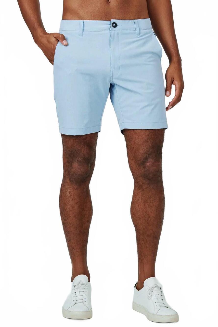 NEW 7DIAMONDS aeroplane slim-fit short in light blue
